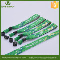 Customize Made Woven Football Events Disposable Wristbands With Plastic Lock